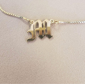 Old English Initial necklace